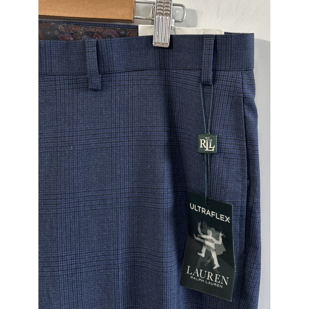NWT Mens Lauren Ralph Lauren Ultra flex Poly Blend Dress Chino Pants Plaid $95